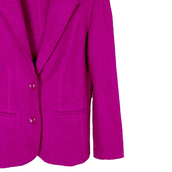 Chicos Wmns S Magenta Wool Button Blazer Jacket - Picture 5 of 5